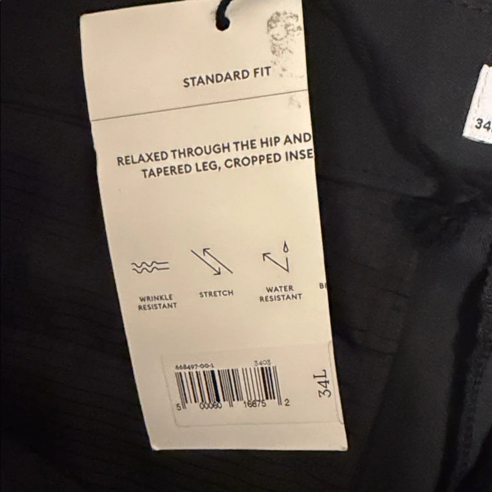 Banana Republic Pants Mens 34 Long Black Standard Fit Stretch Dress NWT